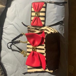 Betsy Johnson Purse with Large Wristlet